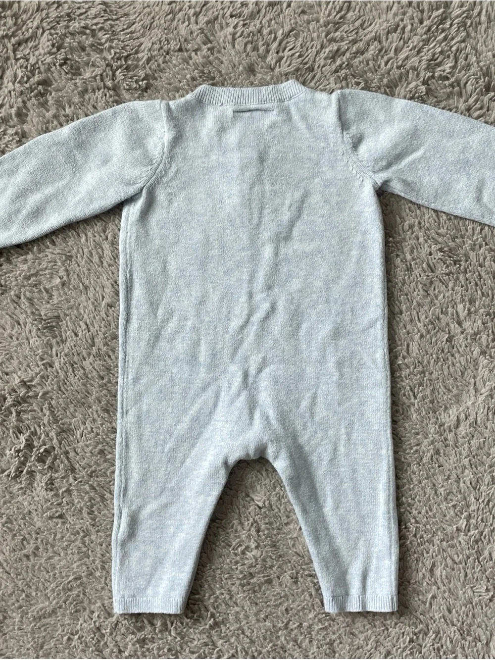 Baby Gap Sweater Romper Jumpsuit Blue  Henley One-Piece Cozy Footless 6-12 month